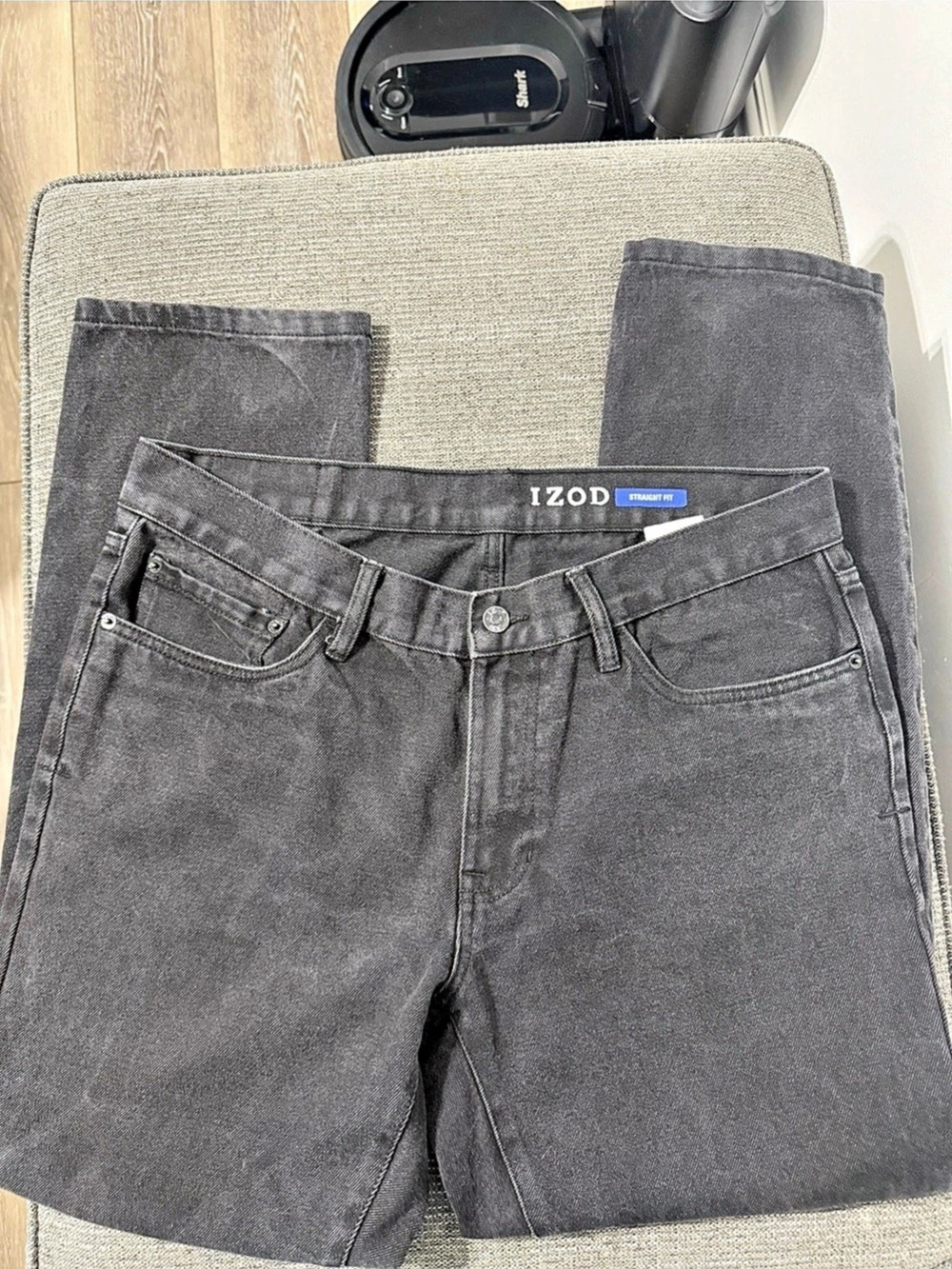 IZOD Straight Fit Comfort Stretch Denim Jeans Men's Black Jeans Waist 36x30